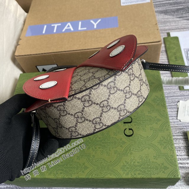 Gucci新款包包 古馳Marmont系列圓形包 Gucci小七星飄蟲圖案斜挎包 664080  ydg3050